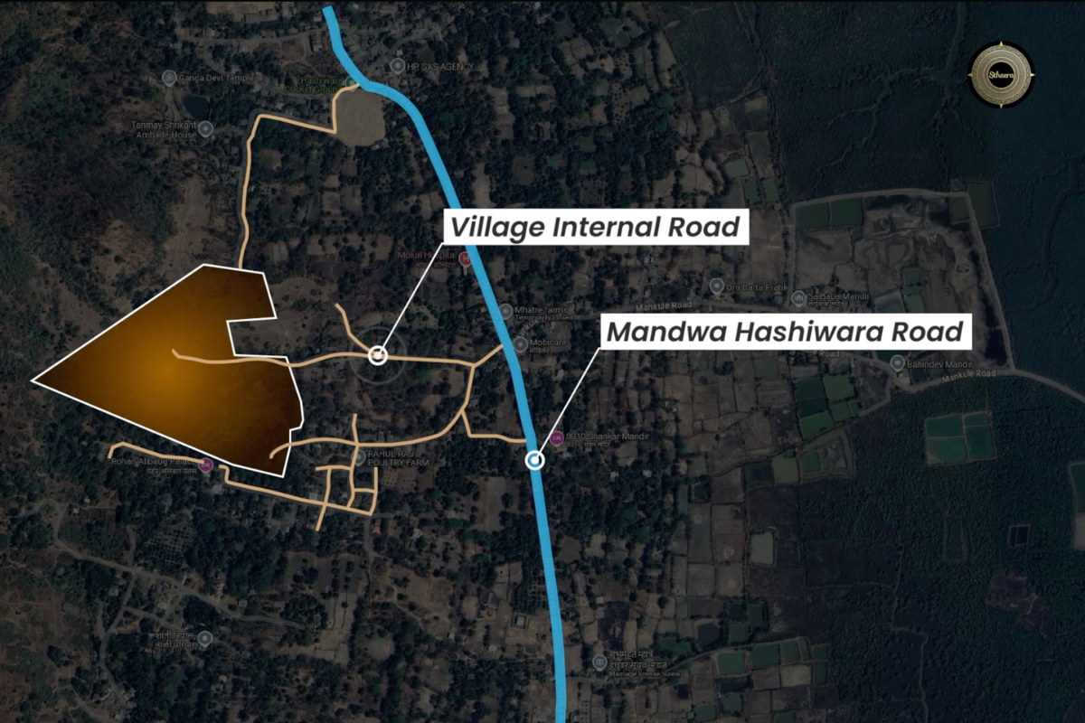 Prime 24-acre land in Alibaug for sale, featuring mountain views, ideal for agriculture, resort projects, and real estate investment.