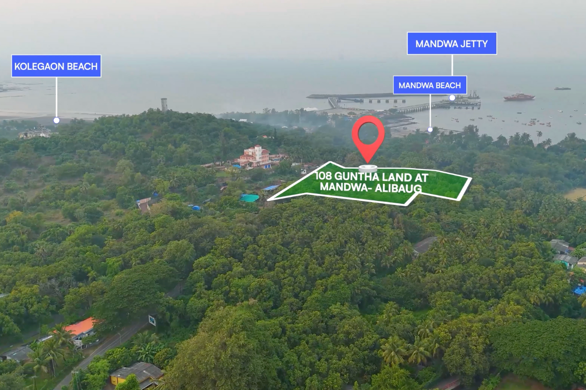 108 Guntha NA Land for Sale in Alibaug near Mandwa Jetty, Perfect for Villas, Resorts, or Luxury Projects