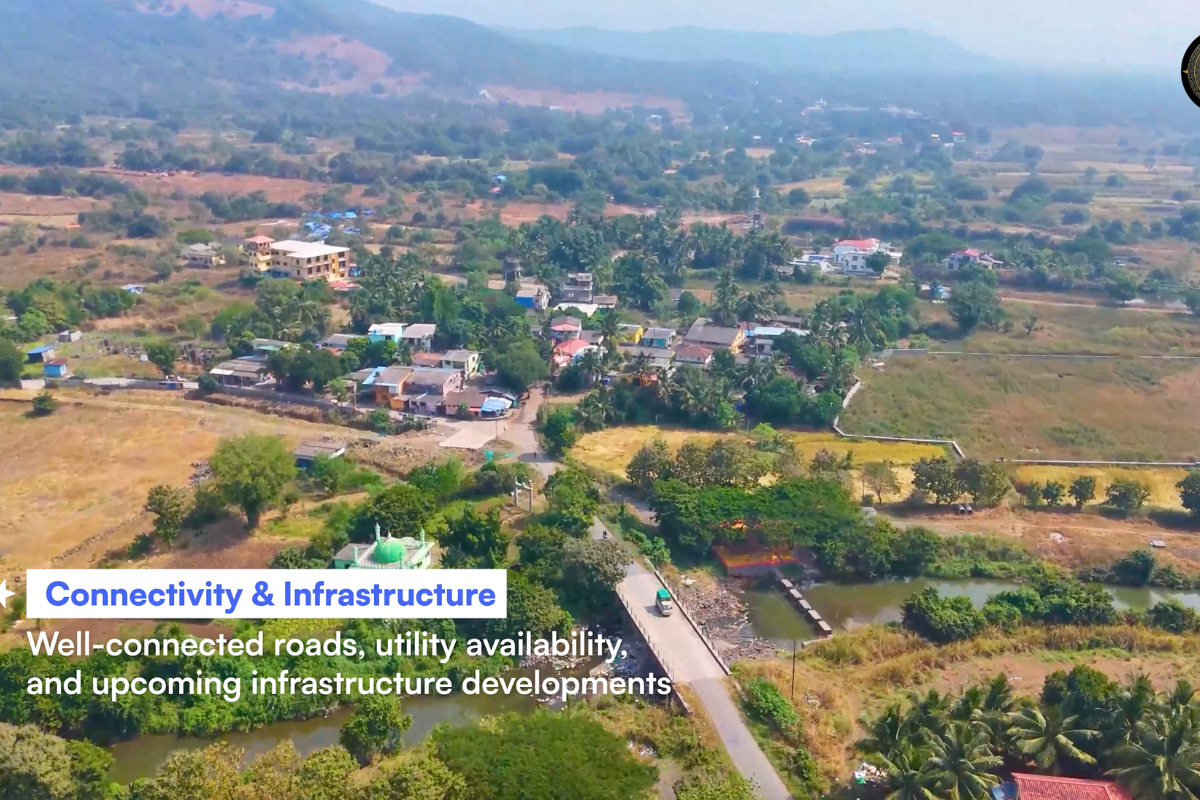 110 Guntha R-Zone Land for Sale in Mapgaon, Alibaug with Scenic Mountain Views and Investment Potential