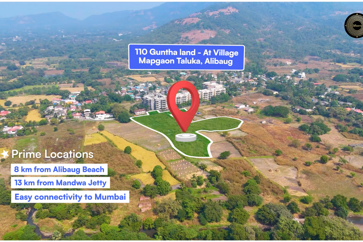 110 Guntha R-Zone Land for Sale in Mapgaon, Alibaug with Scenic Mountain Views and Investment Potential