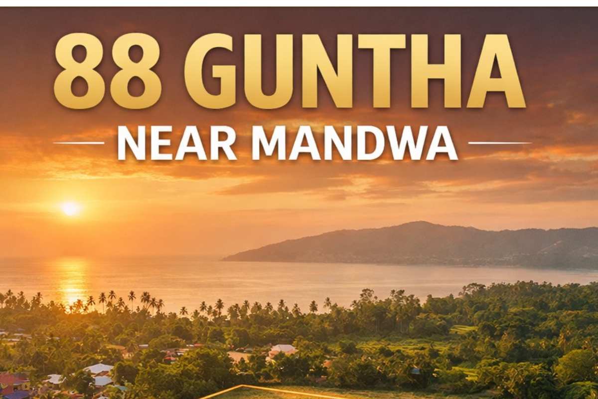 Premium 88 guntha G1 zone land for sale in Sasawne Alibaug 3.7 km from Mandwa Jetty with FSI 0.48 MMRDA planning ideal for luxury villa development